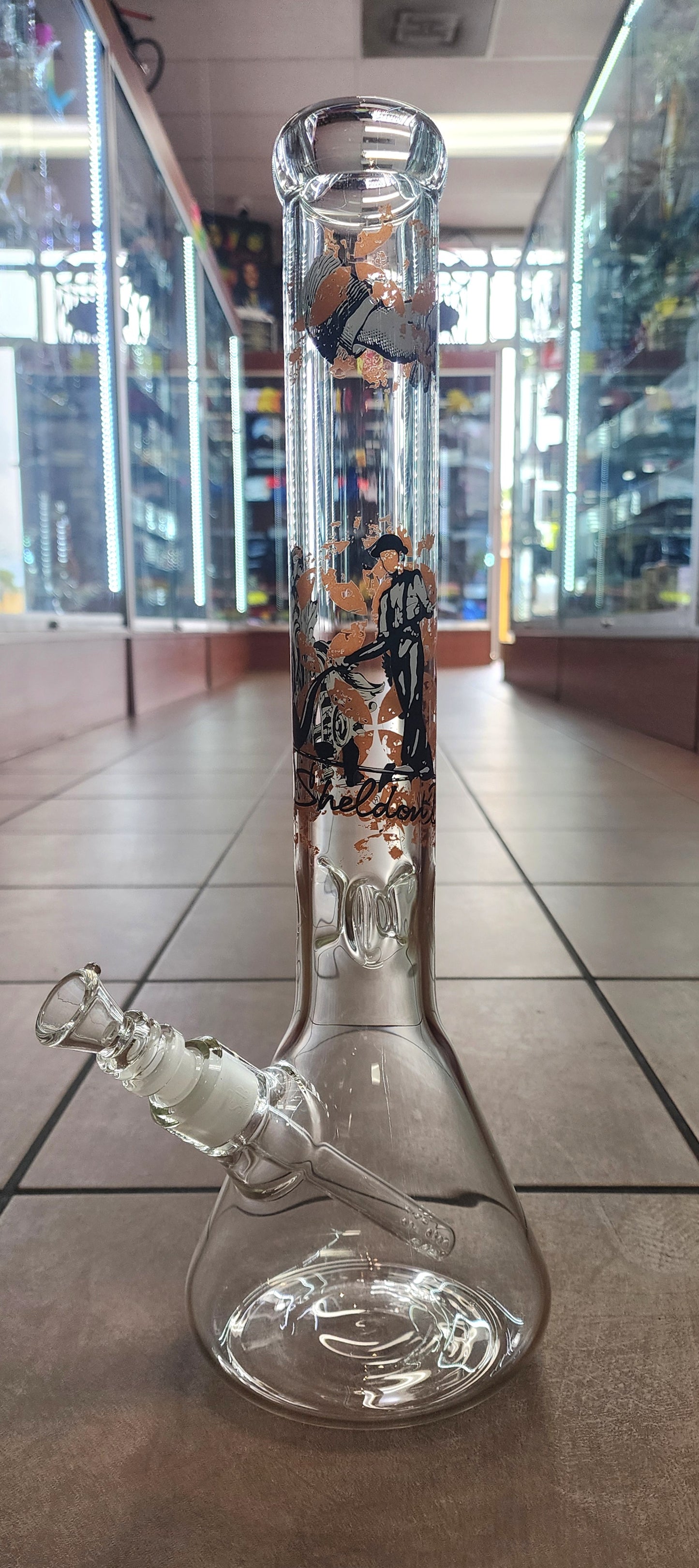 Sheldon Black "Man Balancing w/ Gears" Beaker